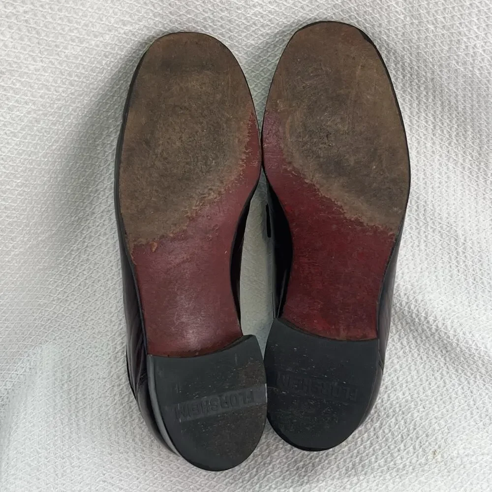 Florsheim Imperial 75370 Men’s 11E Burgundy Leather Penny Loafers Dress Shoes